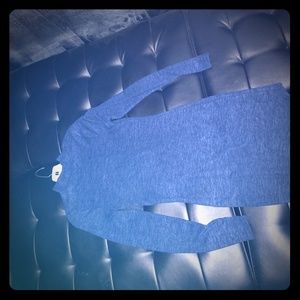 Blue turtleneck bodycon dress